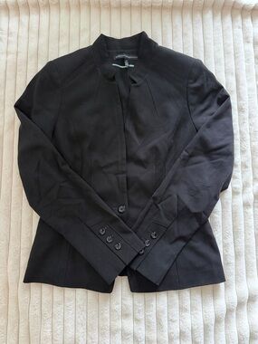 White House Black Market Black Single-Button Collarless Blazer